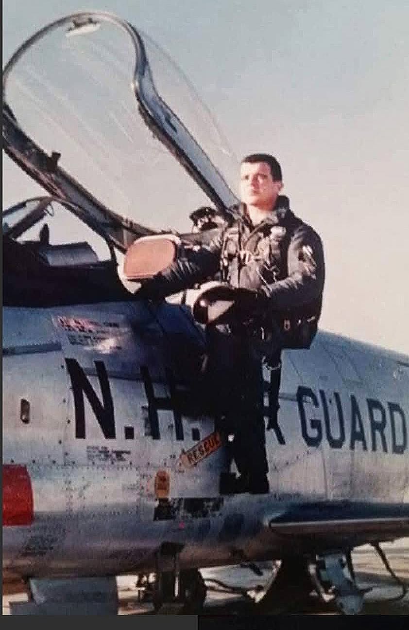 Captain Bob beside his NH National Guard Fighter Jet