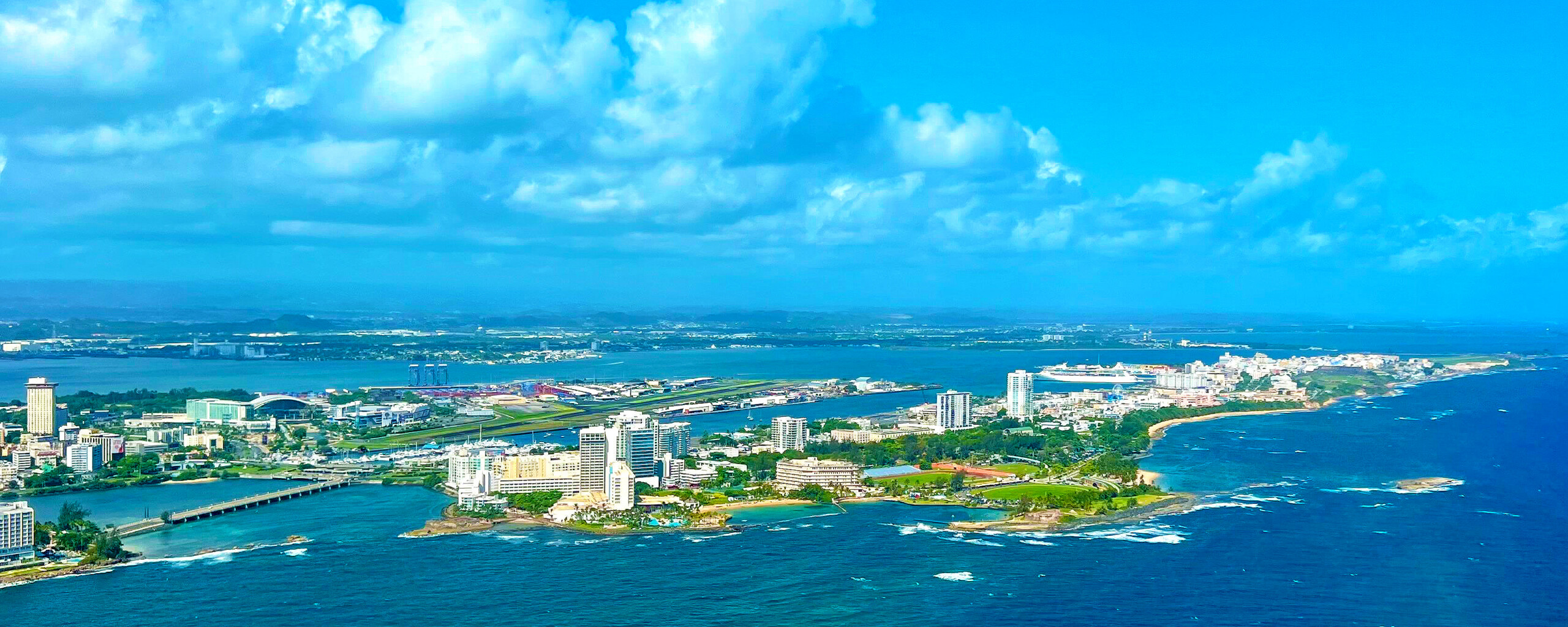Old San Juan and Isla Grande Airport SIG seen from an Island Birds aircraft