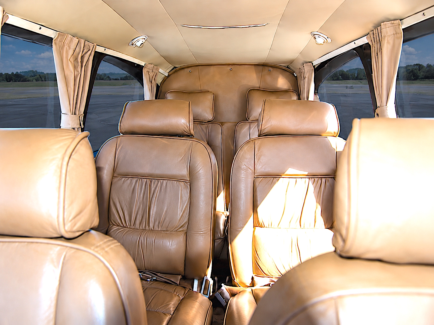Passenger cabin interior of the Island Birds Piper Aztec